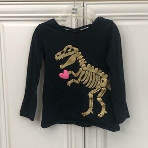 Carter’s glitter dinosaur black l/s sleeve t-shirt